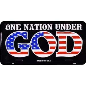  One Nation Under God License Plate USA Flag Christian 