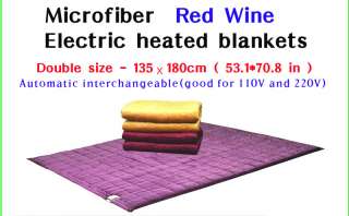 Microfiber Electric heated blankets Mattress Pad Wine  