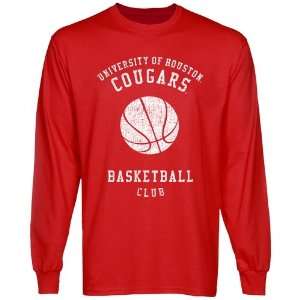  Houston Cougars Club Long Sleeve T Shirt   Red Sports 