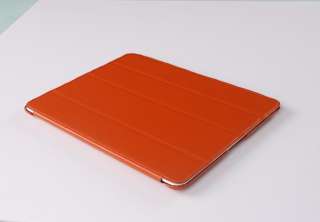 Orange Leather Smart Case Cover with Stand For iPad 2  