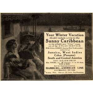  1908 Ad Winter Vacation Caribbean Hamburg American Line 