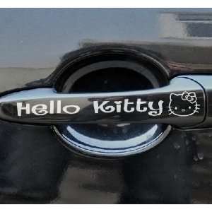  Hello Kitty Car Handle Car Laptop Decals  White (1 Pair 