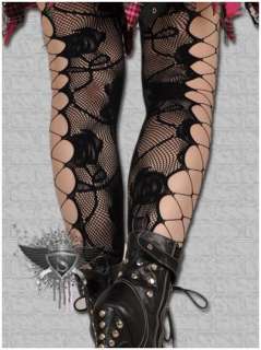 SL025 Black Netty Tattoo Pattern Punk Rock Stockings  