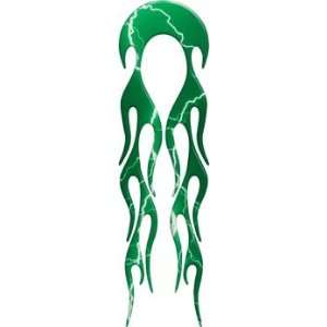  Motorcycle Fender Lightning Green Flame decal   18 L x 5 