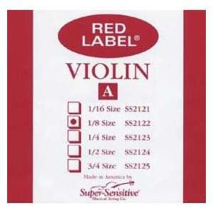  Super Sensitive Red Label 1/8 Violin A String   Medium 