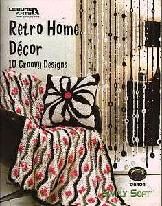 Retro Home Decor 10 GROOVY Designs Afghans Throw Pillows Crochet 