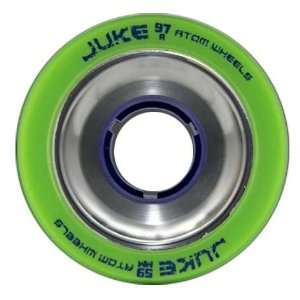 Juke Alloy 97A Roller Derby Skate Wheels (4 Pack) Green / Alloy / Blue 