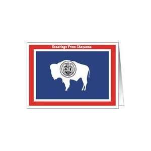  Wyoming   City of Cheyenne   Flag   Souvenir Card Card 
