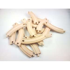 Set of (18) 6.5 Curved Tracks fit Thomas Wooden Railway and Brio Sets 