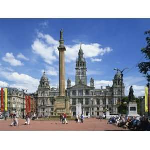 Glasgow Town Hall and Monument, George Square, Glasgow, Strathclyde 