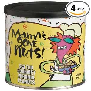 Mamas Gone Nuts, Salted Virginia Gourmet Peanuts, 12 Ounce Cans (Pack 