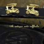 Great Fathers Day gift Solid 18k gold antique car estate cufflinks 