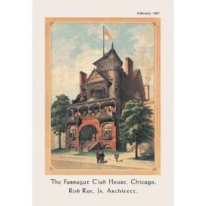  Farragut Club House, Chicago 16X24 Canvas Giclee: Home 