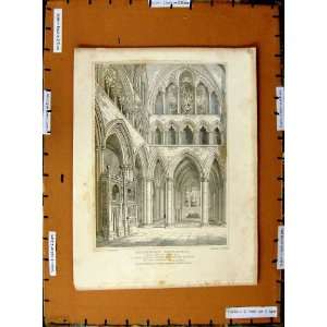  1820 Architecture Salisbury Cathedral Choir Dugdale