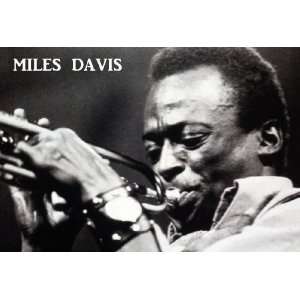   Davis Poster, Playing Trumpet, Famous Jazz Musician 