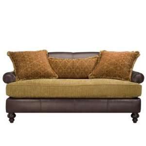  Tarleton Spice Antique Copper Leather Fabric Blend Settee 