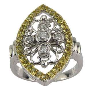 Platinum Antique Diamond and Sapphire Ring   7.5: DaCarli 
