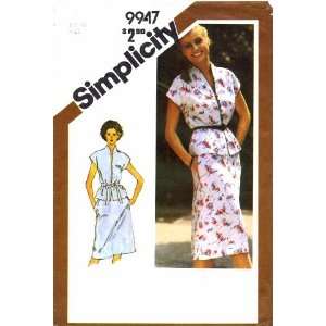  Simplicity 9947 Vintage Sewing Pattern Womens Dress Top 