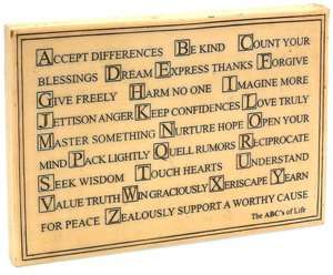   ABCs of Life Antique Finish Resin Wall or Standup 