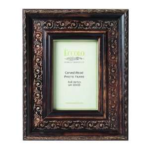  Eccolo Fashion Antiqued Carved Wood Angelico Frames, 4 by 