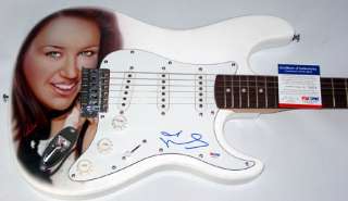 Miley Cyrus Signed Incredible Airbrush Guitar & Proof PSA/DNA UACC RD 