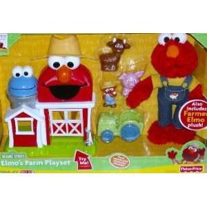   : Sesame Street Elmo Farm Playset Farmer Barn & Animals: Toys & Games