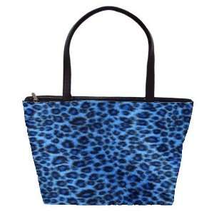   Classic Shoulder Handbag Bag Purse (Two Sides) Blue Tiger Print Animal