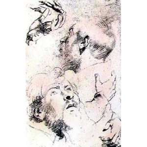  Head and Hand Study by Peter Paul Rubens. Best Quality Art 