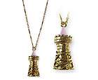 NEW! DISNEY COUTURE JEWELRY Icon Castle Tower Perfume Vile Necklace w 