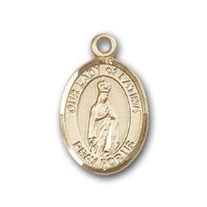 Gold Filled Baby Child or Lapel Badge Medal with O/L of Fatima Charm 