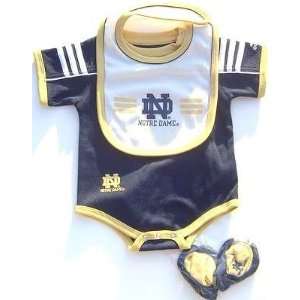  NEWBORN Baby Infant Notre Dame Onesie Bib Booties Sports 