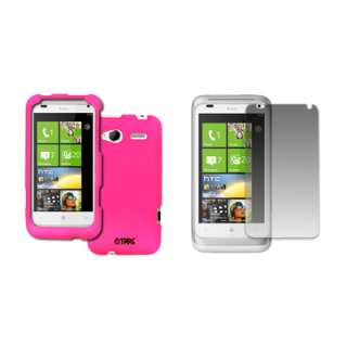 EMPIRE Hard Rubberized Hot Pink Case Cover+LCD Screen Protector for 
