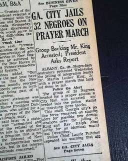 ALBANY GA Georgia Martin Luther King Jr. Arrest CIVIL RIGHTS 1962 Old 