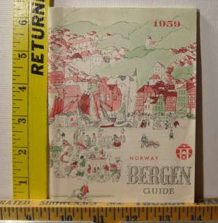 1959 Norway Bergen Guide Vintage Travel Brochure  