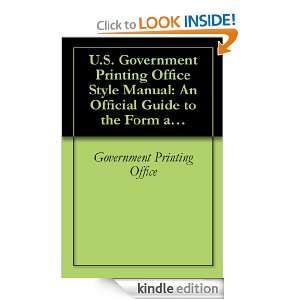   Form and Style of Federal Government Printing, 2008 pdf Government