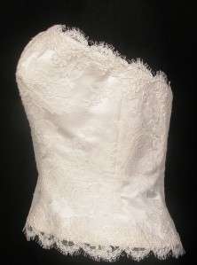 Anne Barge 461 X Alencon Lace Light Ivory Strapless New Couture Bridal 