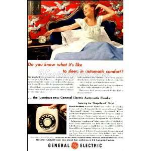  1951 Vintage Ad General Electric Automatic Blanket 