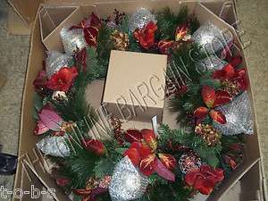 Frontgate Holiday Villa Christmas tree garland Floral DOOR WREATH 36 