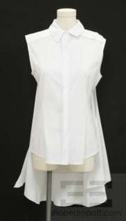 Alexander Wang White Collared Sleeveless Button Down Cape Top Size 8 