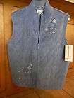 Alfred Dunner~Womens Blue Periwinkle Zipped Vest (As You Wish)~Size 