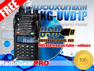 WOUXUN KG UVD1P Duo Band DTMF VHF UHF Radio USB cable  