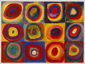 Kandinsky color Study of Squares and Circles 1500 pc puzzle by JIG 