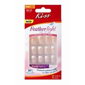   Kiss Feathlight Nail Kit, Short Length, Glue On Nails, 52304 Beauty