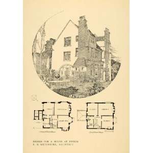  1900 Print Design House Pinner Floor Plans Architecture 