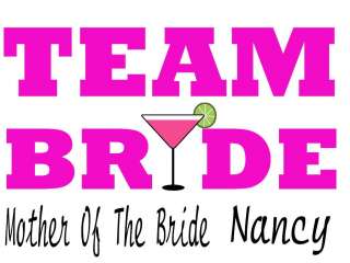 TEAM BRIDE MOTHER OF THE BRIDE T SHIRT  