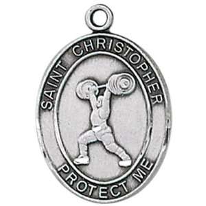  Pewter Weightlifting Medal on Leather Cord (JC 9336) Arts 