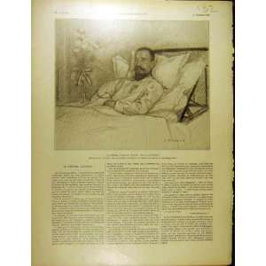  1915 General Gouraud Bed Portrait Hospital French Print 