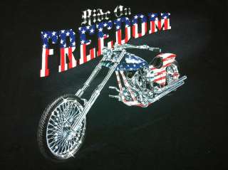 FREE SHIPPING Ride On Freedom Mens T Shirt Black Medium American Flag 