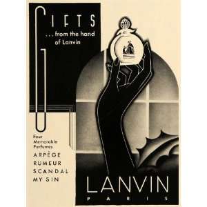  1937 Ad Lanvin Perfumes Paris Parfum Arpege Rumeur Sin 