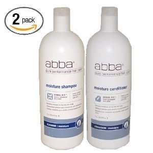  ABBA Pure Moisture Shampoo & Conditioner Liter Duo (33.8oz 